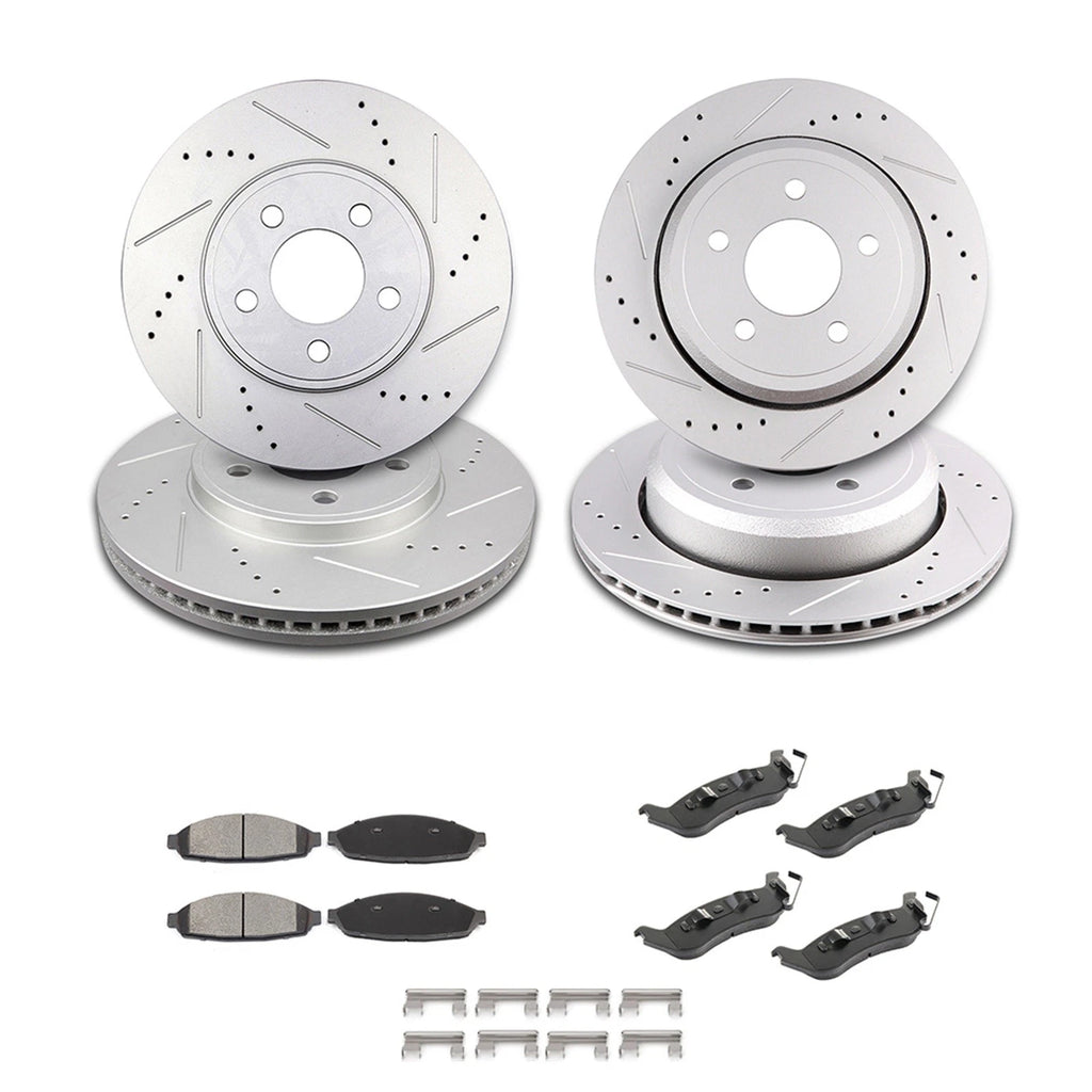 Set of 4 Ceramic Brake Pads and Rotors for Ford Crown Victoria Mercury