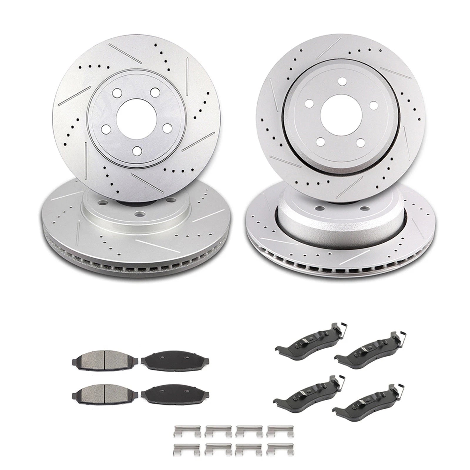 Set of 4 Ceramic Brake Pads and Rotors for Ford Crown Victoria Mercury