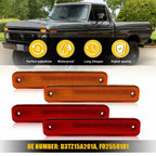 Set of 4 Amber Red Side Marker Lights for Ford F Series Truck (1973–1979)