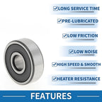 1 Pc 6301DDU Deep Groove Ball Bearing P4 for Scooter Skateboard (12x37x12mm)
