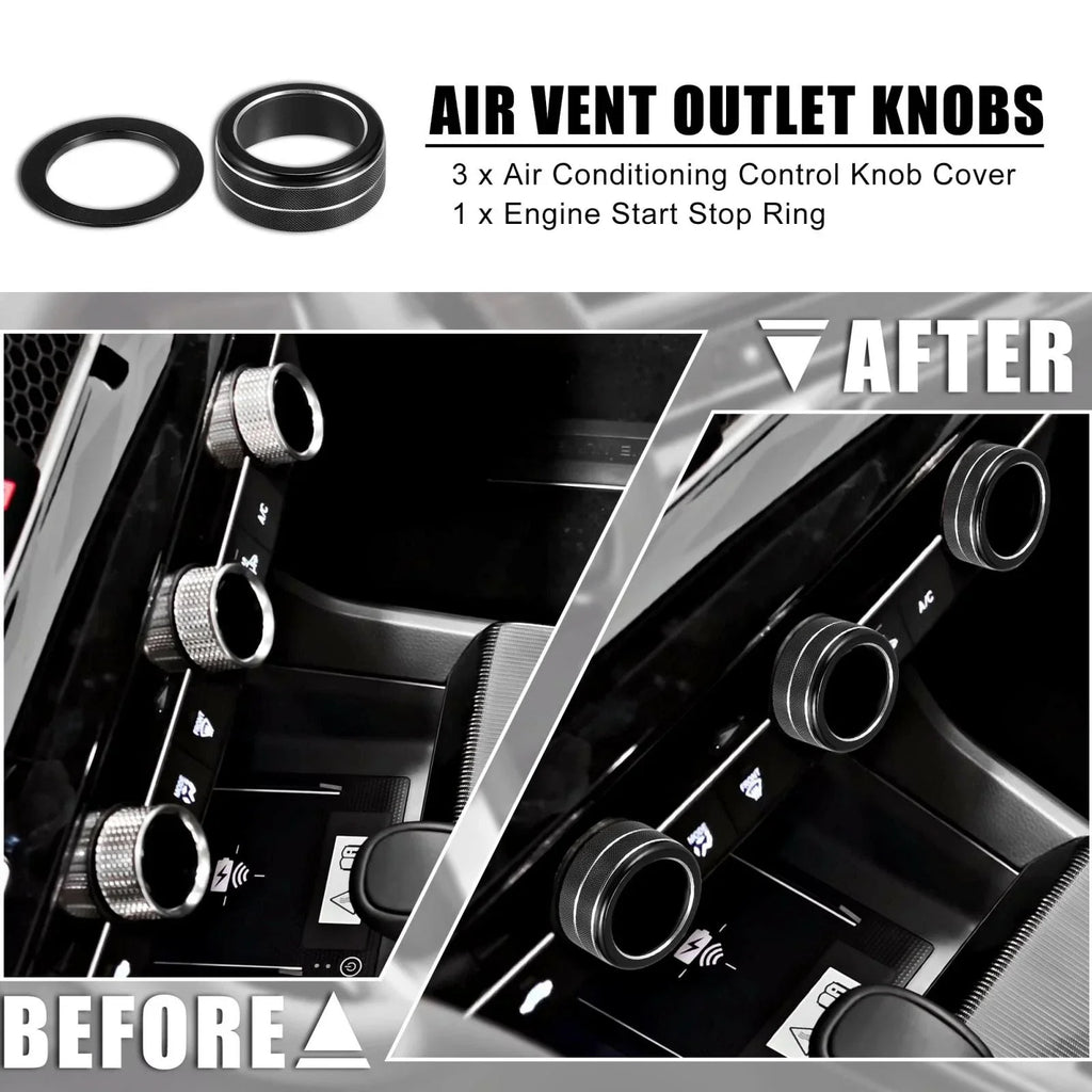 4pcs Black Air Conditioner Shift Knob Covers for Honda Civic (2022)