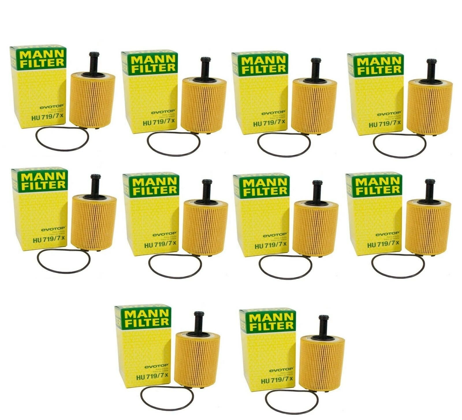 Set of 10 Engine Oil Filters Mann for Audi A3 TT Quattro VW Beetle Golf Jetta (2006–2020)