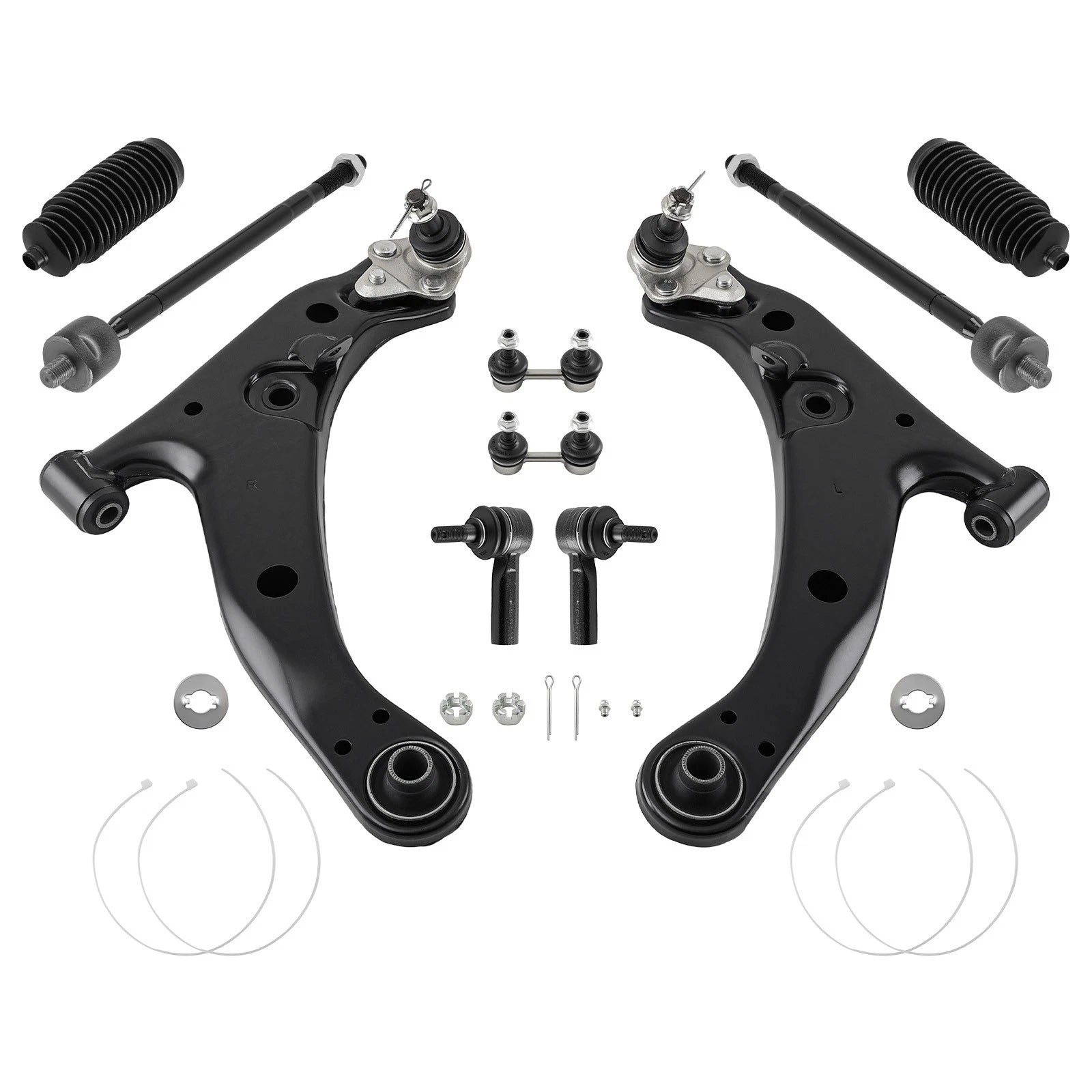 Front Control Arms Ball Joints Tie Rods Sway Bar for 1998–2002 Chevrolet Prizm