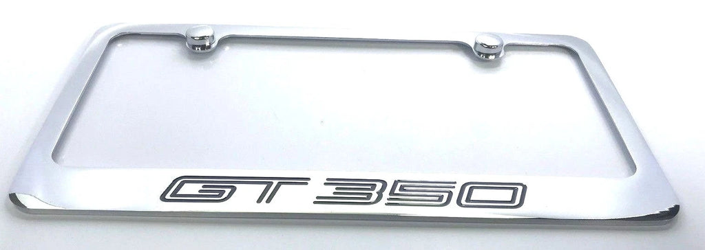 License Plate Frame Front for Ford Mustang GT350 (Chrome with Black Emblem)