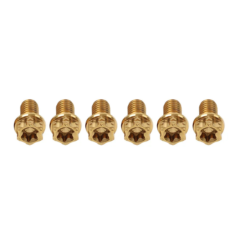 6pcs M6x35mm Titanium Torx Head Flange Screws for Bike Motorcycle