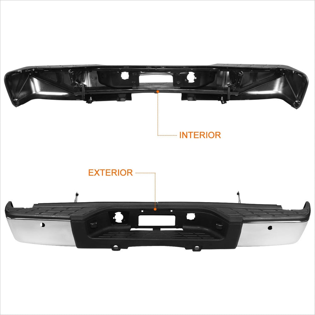 Rear Step Pad Bumper for Silverado/Sierra 1500 (2007–2013) w/ Parking Sensors