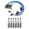 NGK Wire Set & Denso 6 Double Iridium Spark Plugs for Cougar Mustang (1994–2002)