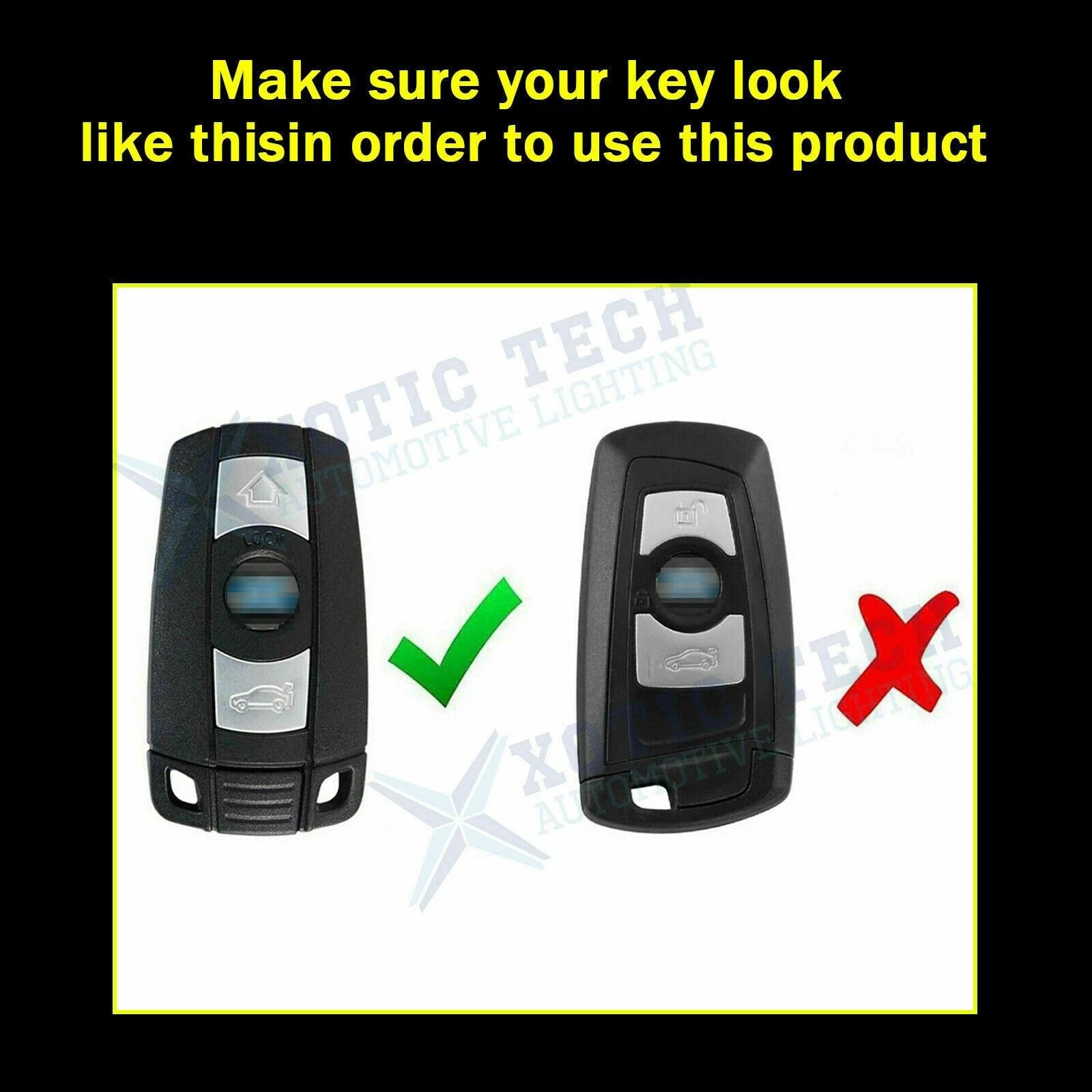 Carbon Fiber Pattern Silicone Key Fob Cover for BMW First Gen (2011-2013)