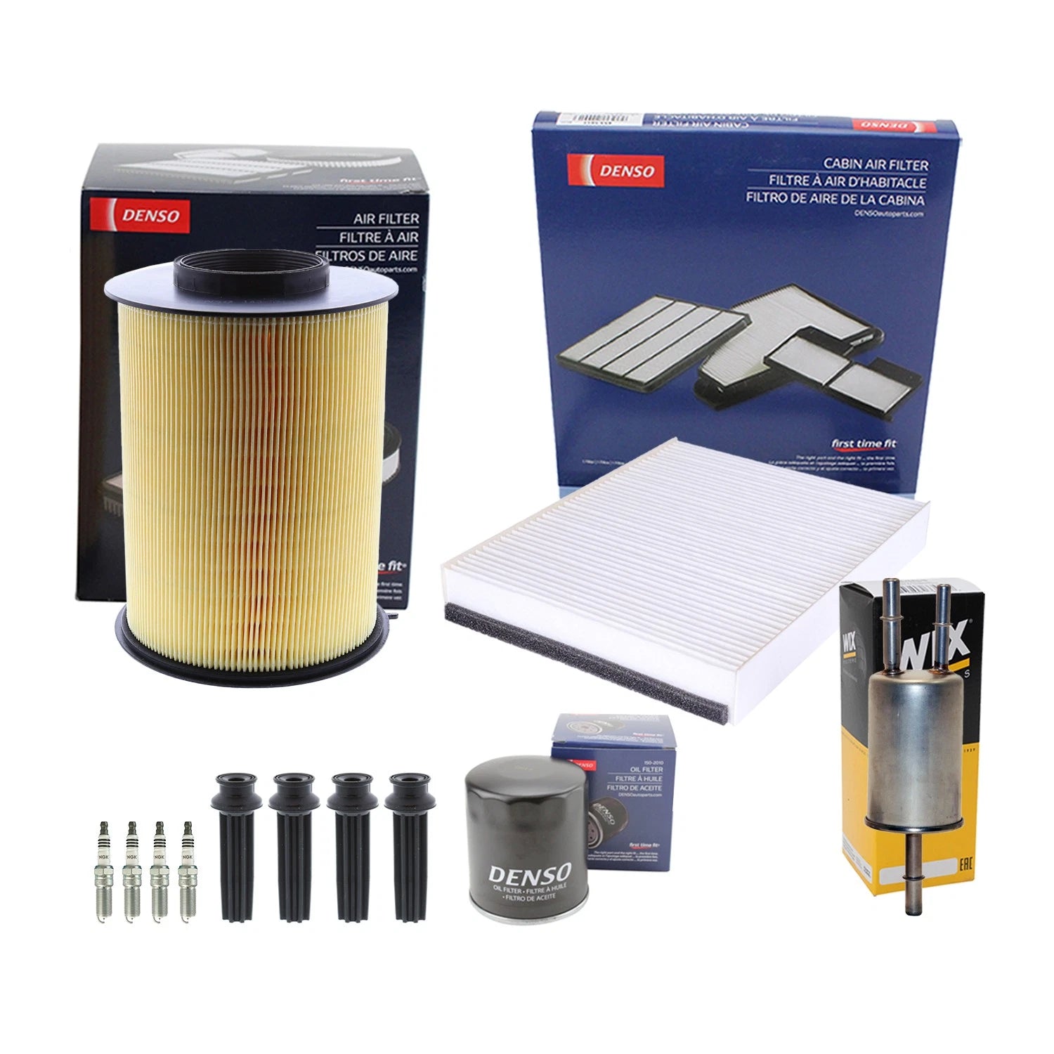Denso Tune Up Kit & NGK Spark Plugs for Ford Focus 2.0L L4 (2013)