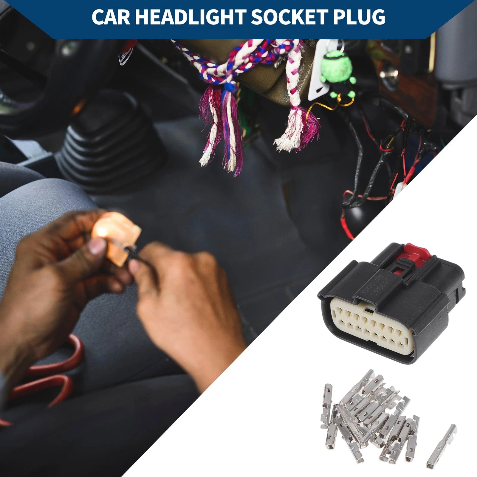 16 Pins Headlight Socket Plug for Ford Mondeo 