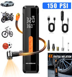 Cordless Air Compressor Tire Inflator for Car Moto Bike (150 PSI)
