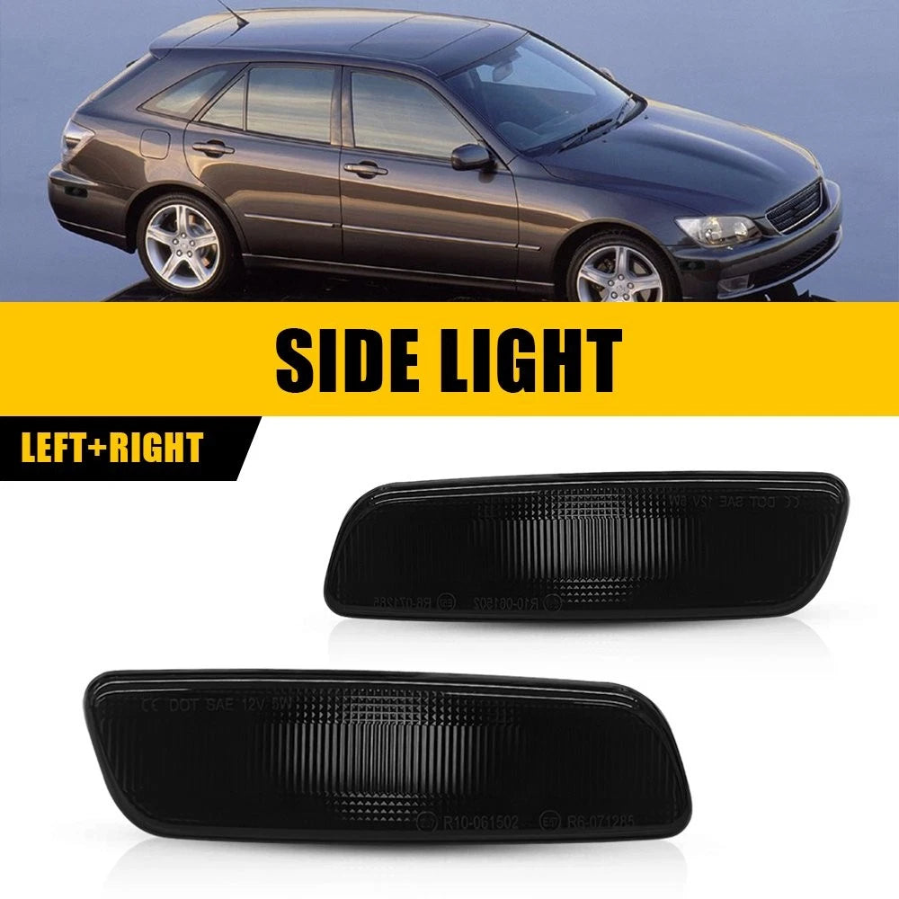Smoked Front Side Marker Parking Light Housings for Lexus GS430 IS300 (2001–2005)