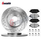 Rear Disc Brake Rotors + Ceramic Pads for Dodge Grand Caravan (2008–2020)
