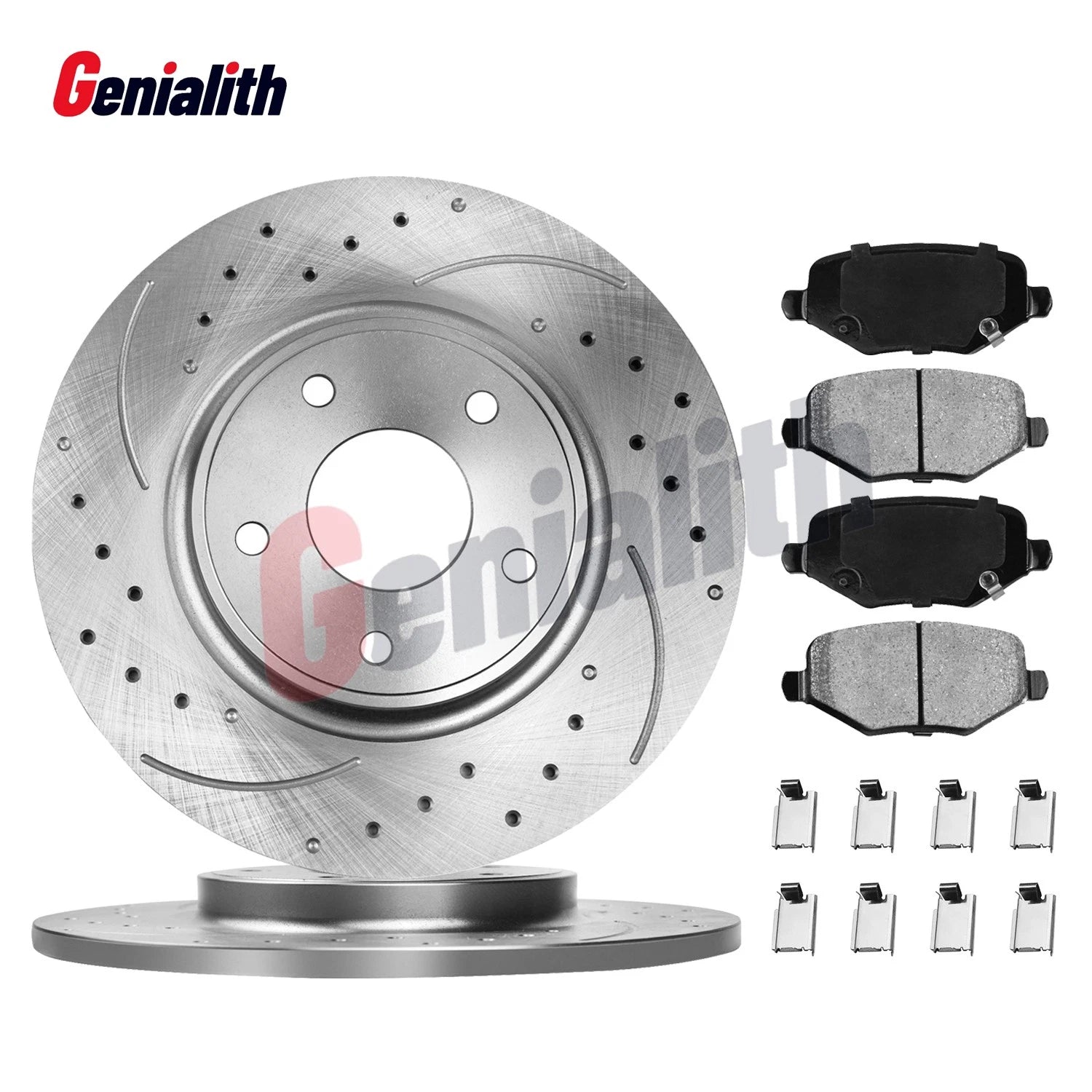 Rear Disc Brake Rotors + Ceramic Pads for Dodge Grand Caravan (2008–2020)
