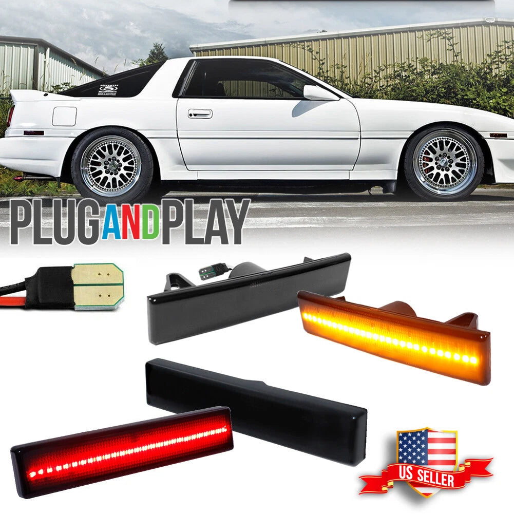 Set of 4 Smoked LED Side Marker Lights for Toyota Supra MK3 (1986–1992)