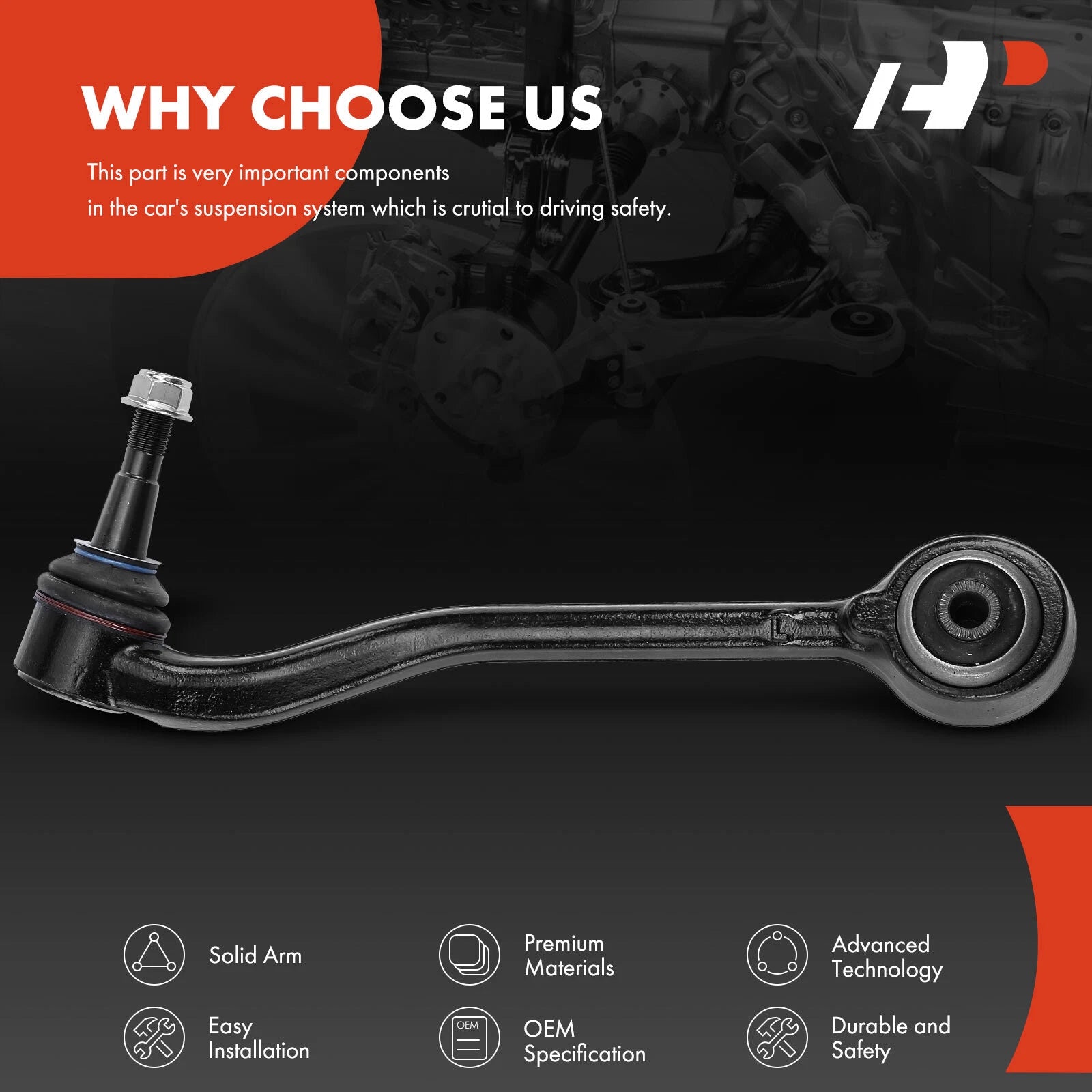 Front Left Lower Rearward Control Arm with Ball Joint for BMW X5 (2000-2013)