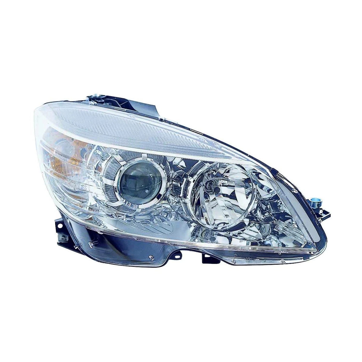 Replacement Passenger Head Light Assembly w/Chrome Ring Around Hi-Beam Reflector