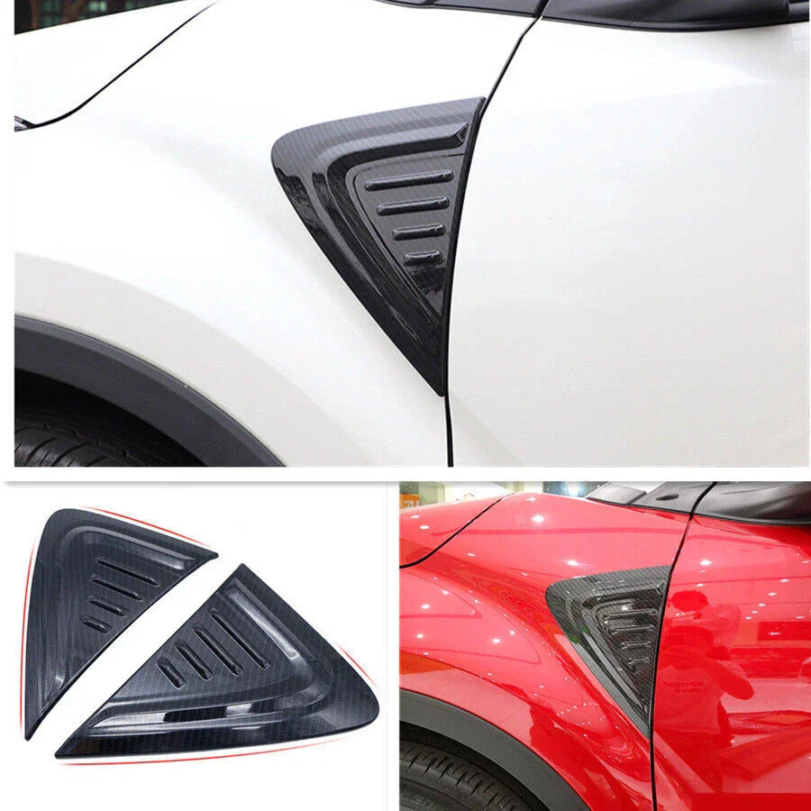 2 x Front Side Trims Cover Carbon Fiber for Toyota CHR C-HR (2018–2021)