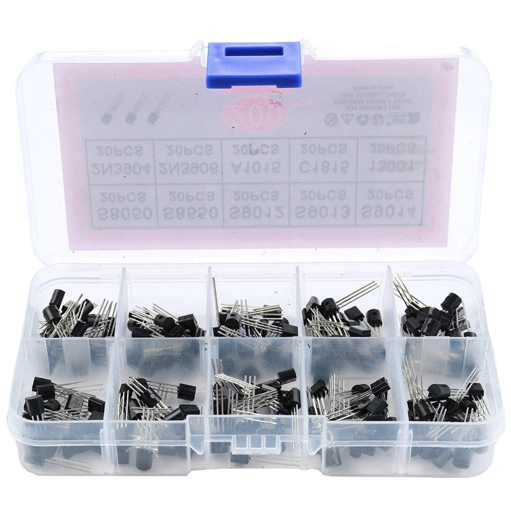 200PCS TO92 Transistor Set for DIY Electronics (10 Varieties, 20PCS Each)