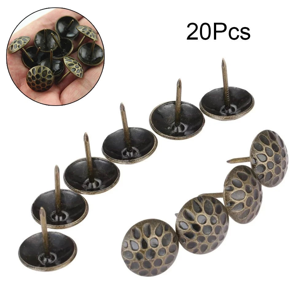 20Pcs Antique Bronze Upholstery Nails for Sofa Craft Decor