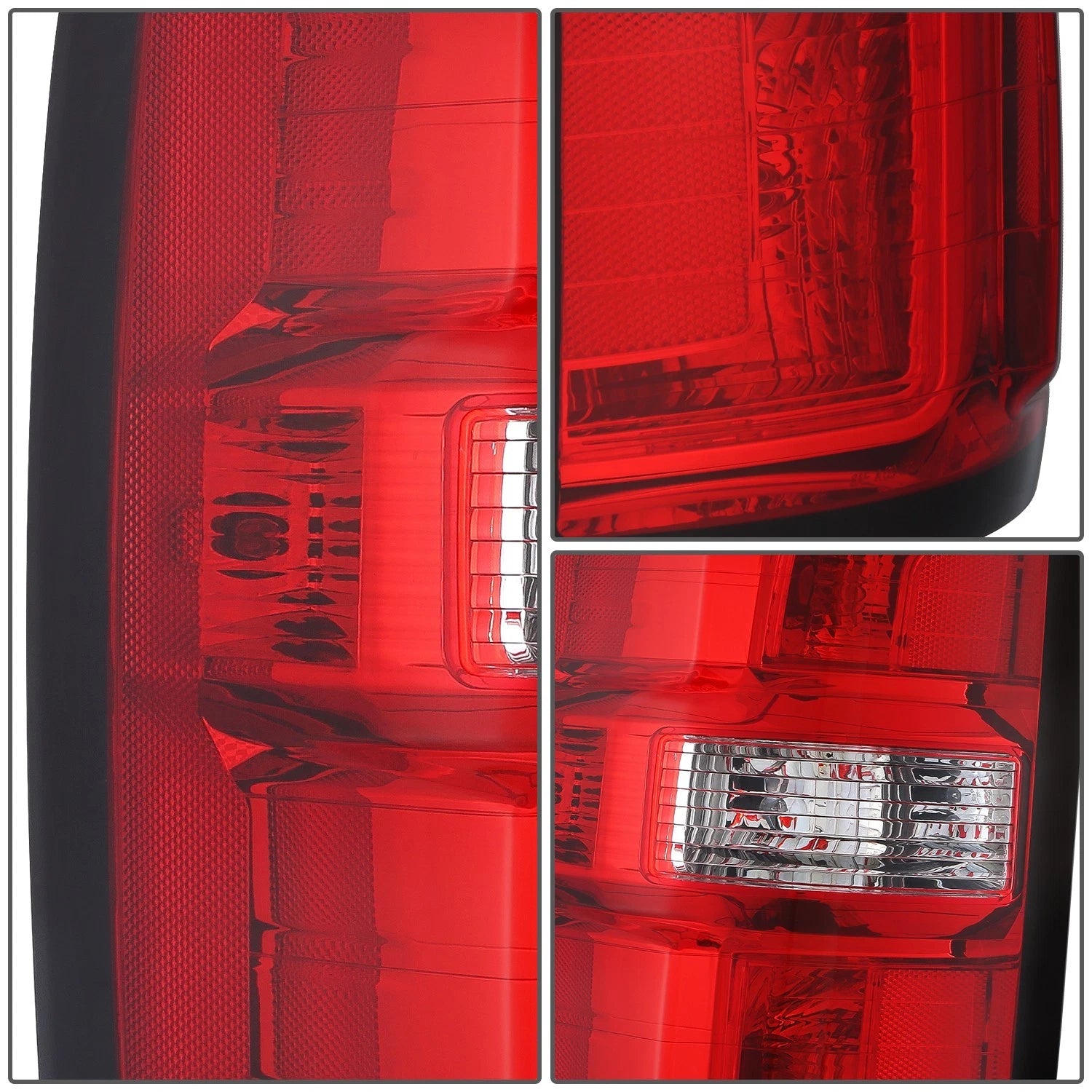 Driver Side Taillight for GMC Sierra 1500 (2014–2015) OE Chrome Red Lens