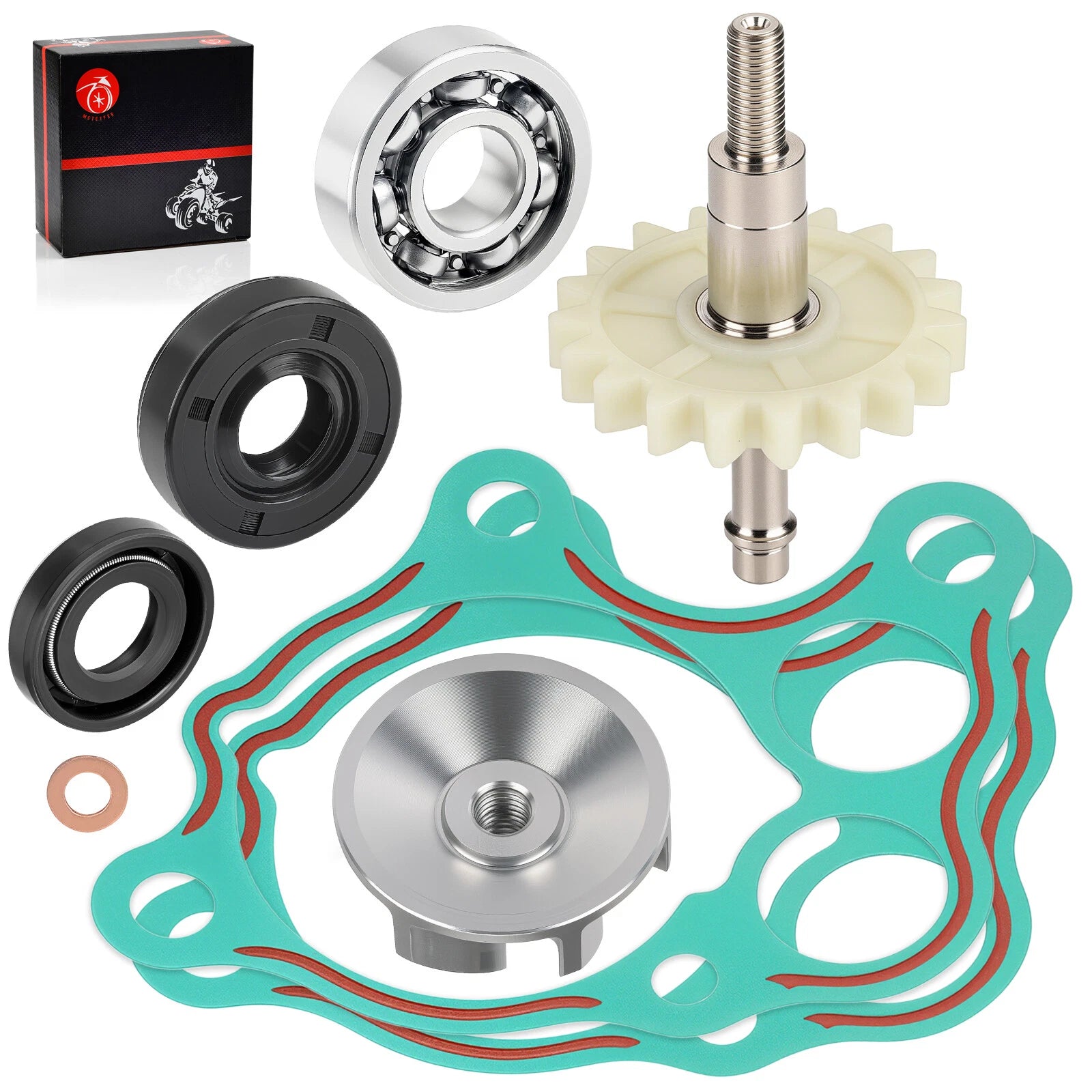 Water Pump Impeller Shaft Gear Bearing Seal Gasket for Honda CR500R (1986–2001)