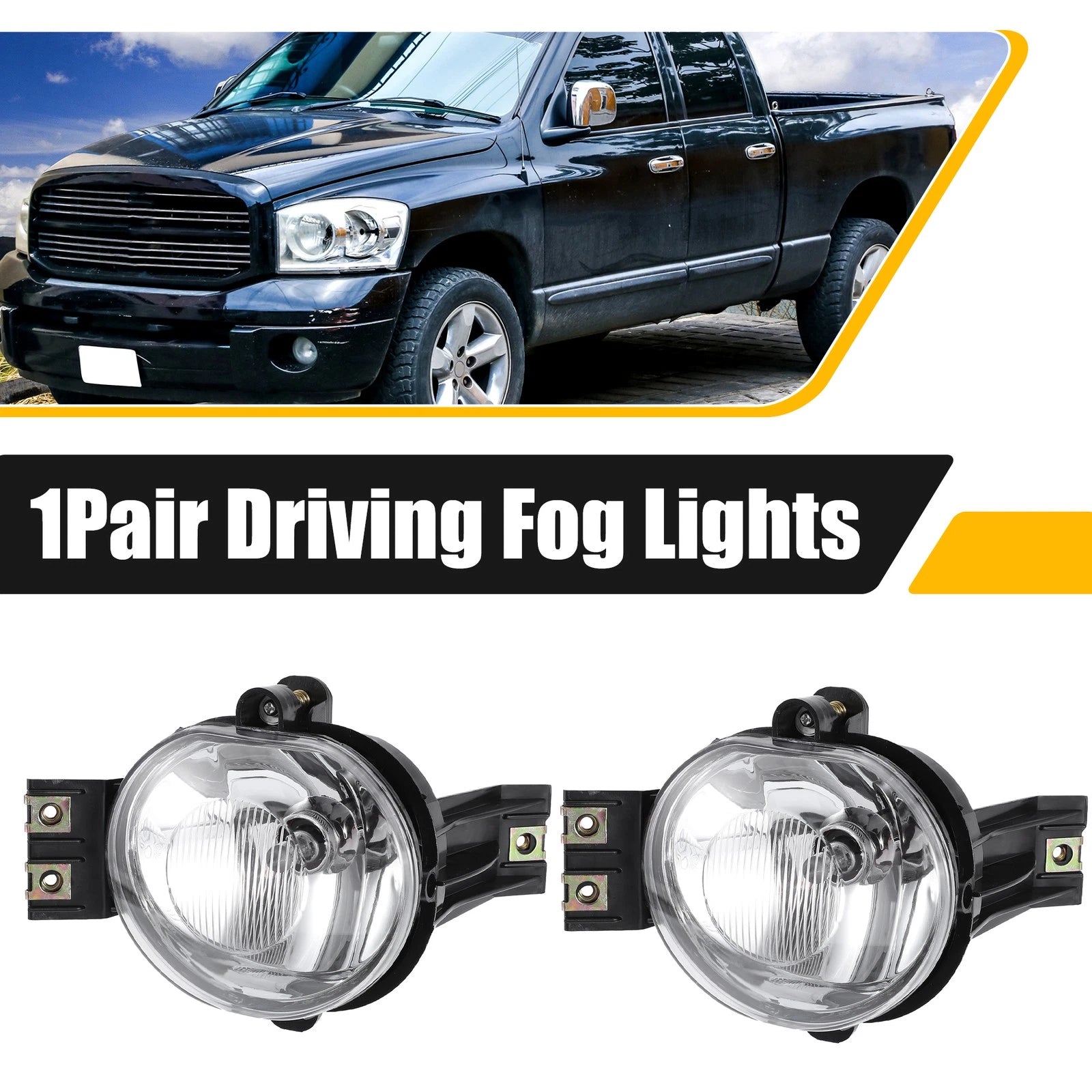 2X Driving Fog Lights with Bulbs 55077474AE for Dodge Ram 1500 2500 3500 (2010–2018)