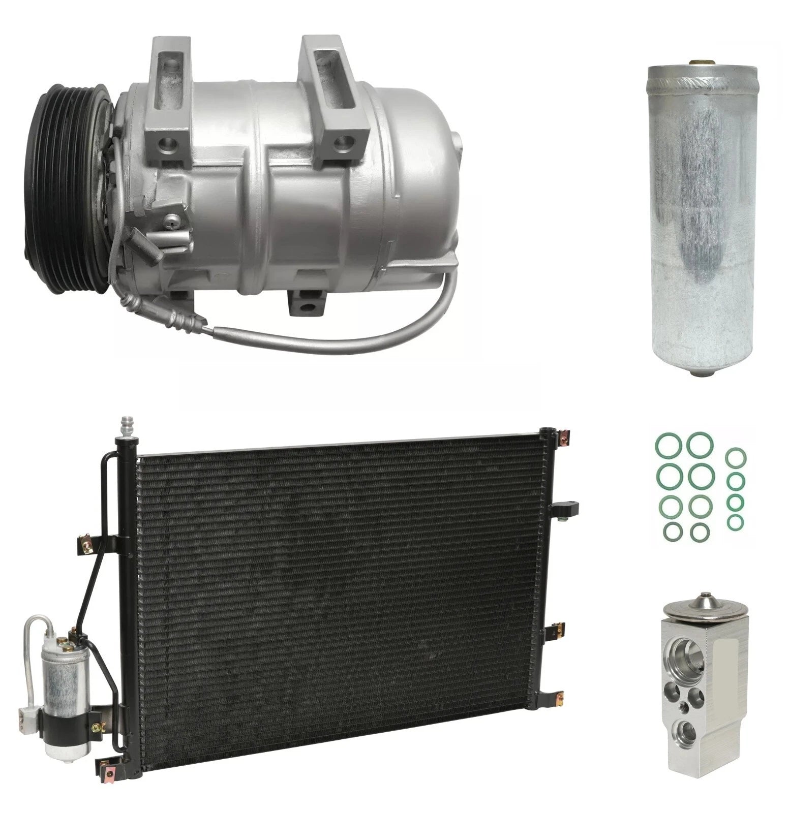 AC Compressor Kit With Condenser for Volvo V70 2.3L 2.4L 2.5L (2003–2007)