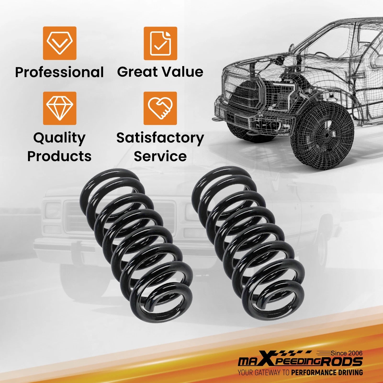 Lowering Springs Kit for Chevy Silverado C10 GMC Sierra (1963-1972)