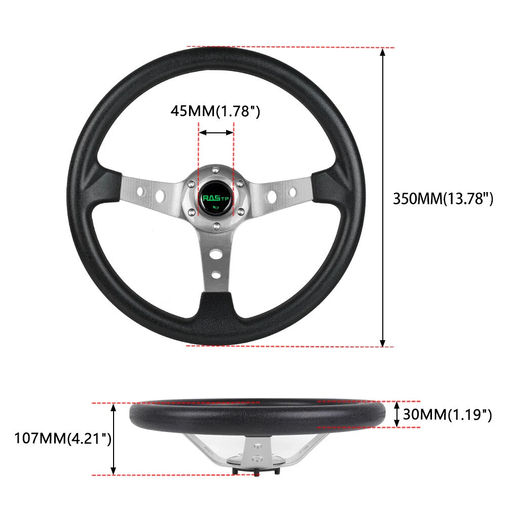 14-Inch Aluminum Racing Steering Wheel for Universal Fit