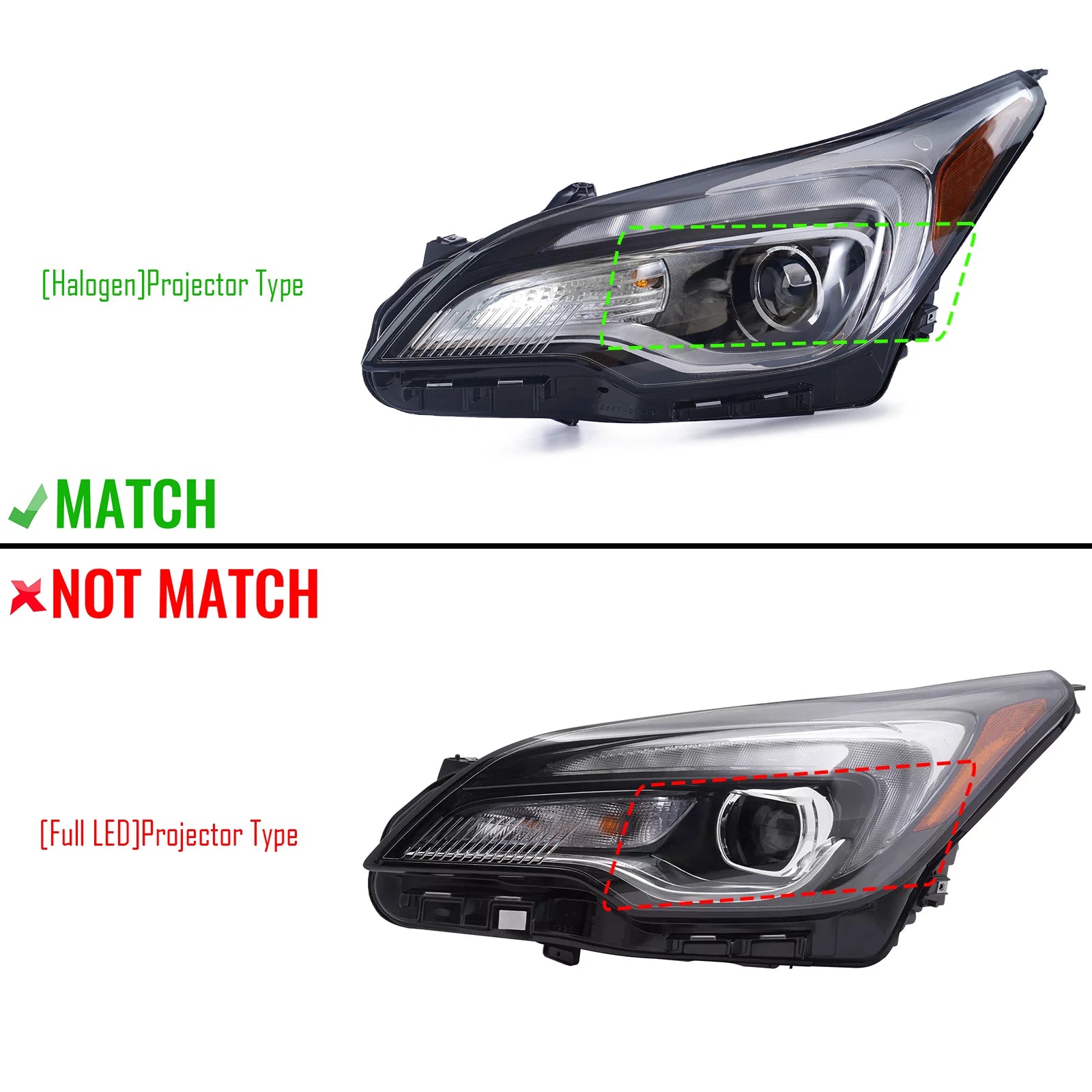 Halogen Headlight with LED DRL for Buick Envision (2016–2018) - Driver Left LH