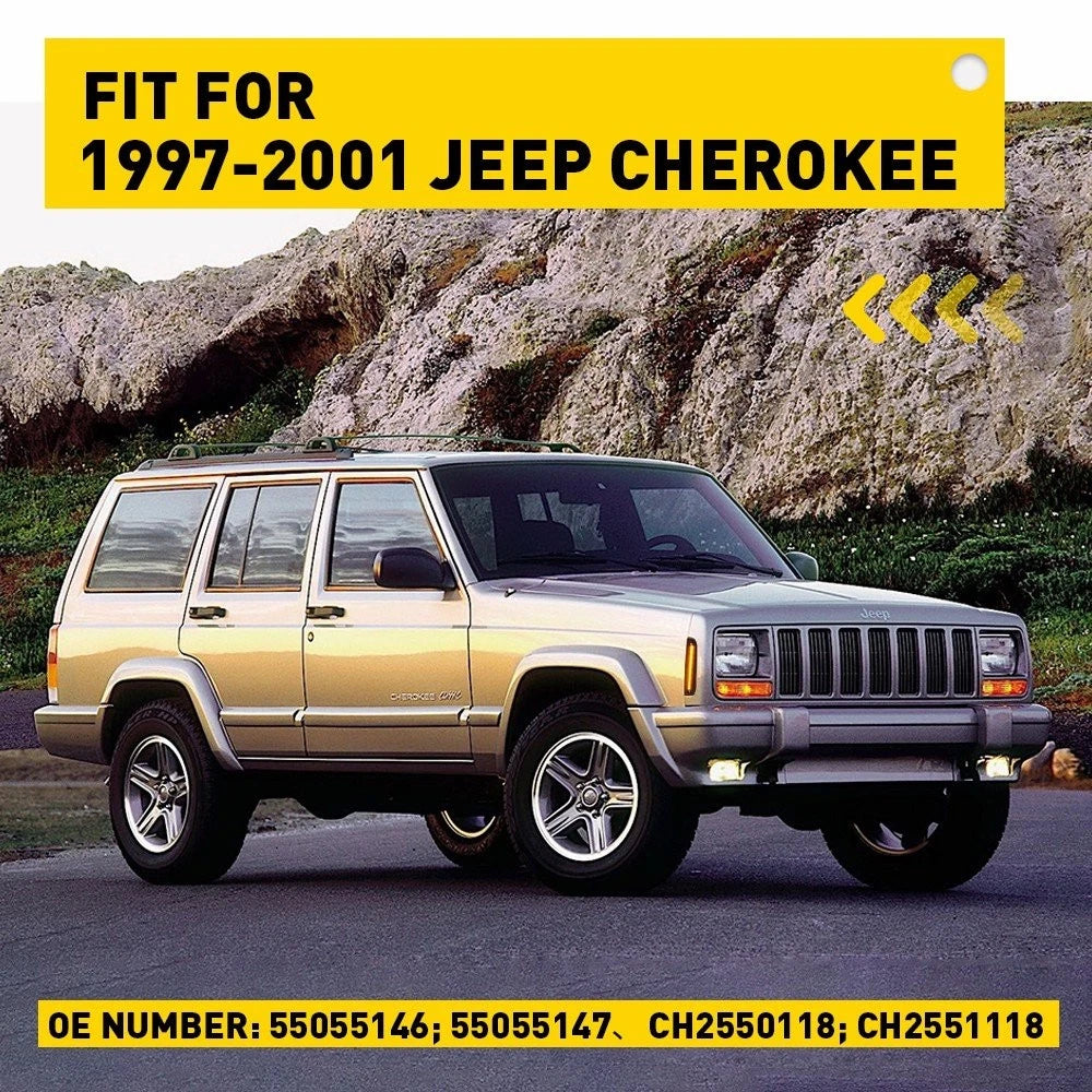 Amber LED Front Side Corner Parking Marker Lights for Jeep Cherokee (1997–2001) 55055146 H