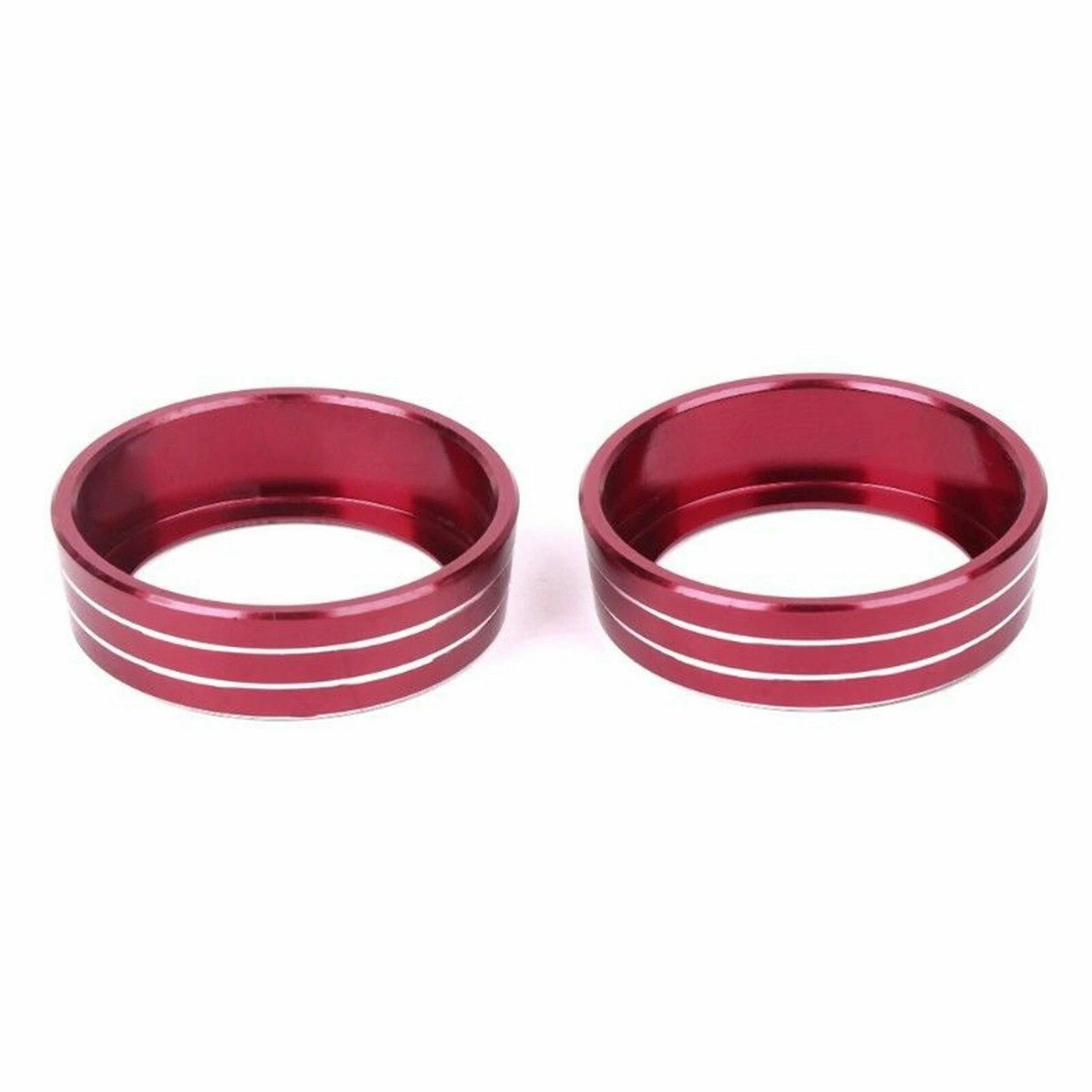 Chrome Red AC Climate Control Knob Cover Ring for Honda Civic (2016-2021)