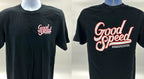 GoodSpeed Black T-Shirt with Red and White Logo for Men and Women