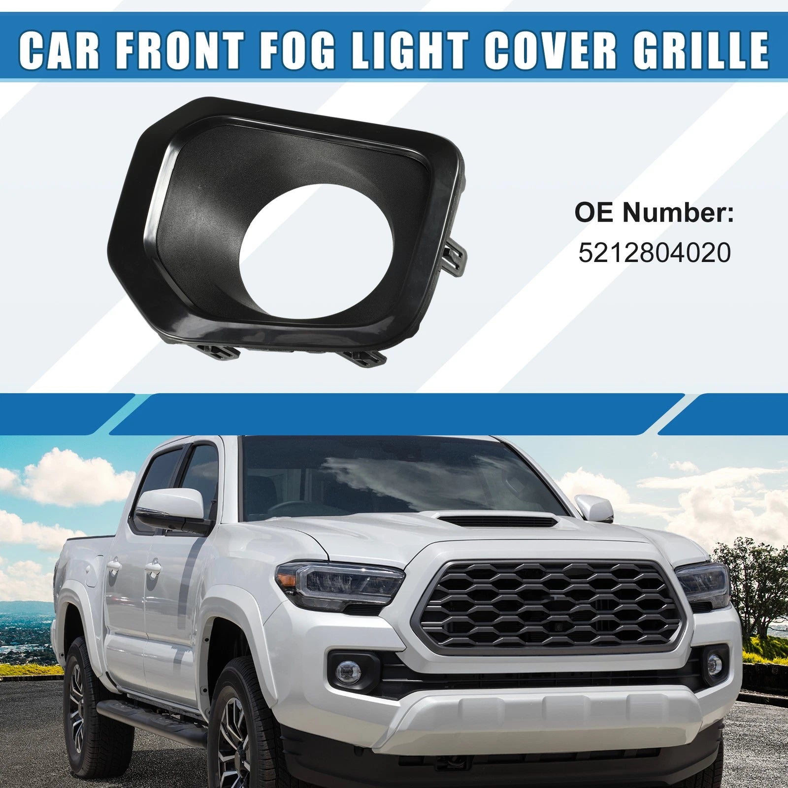 Front Left Fog Light Grille Cover Trim No. 5212804020 for Toyota Tacoma (2016–2020)