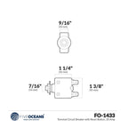 2X Terminal Circuit Breaker with Reset Button 20 Amp for Five Oceans FO1433-M2