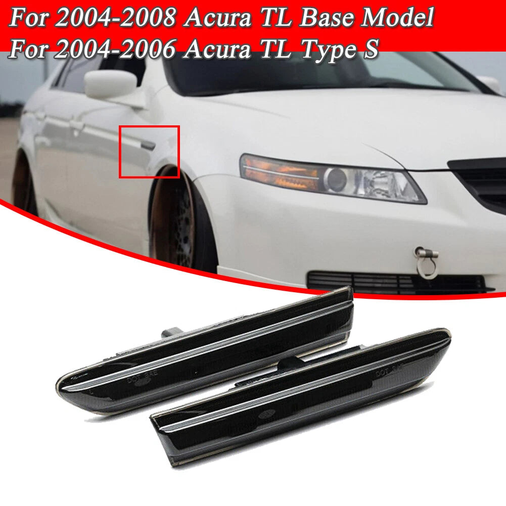 2X Amber LED Front Side Marker Parking Lights for Acura TL (2004–2008)