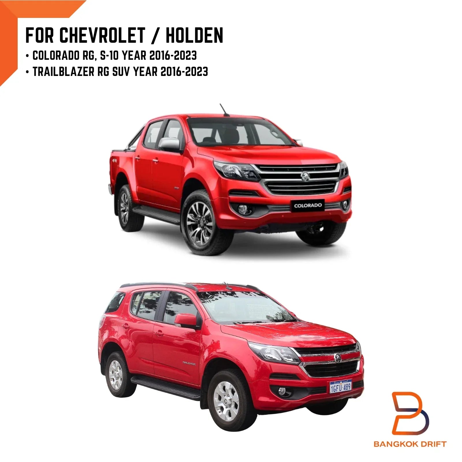 Matte Black Headlight Lamp Cover Trim for Holden Colorado Trailblazer (16-23)
