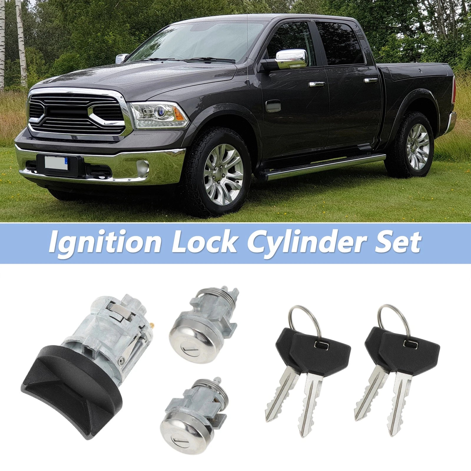 Ignition Lock Cylinder and Door Lock for Dodge Ram 1500 250 (No.5003845AA)