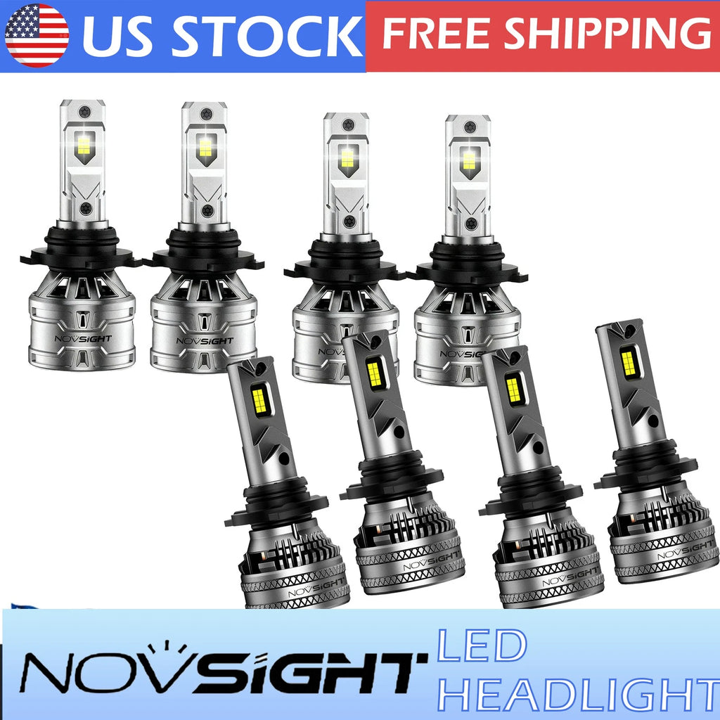 8X 9005 H11 LED Headlights Kit Combo Bulb 6500K High Low Beam