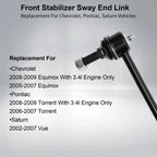 2X Front Stabilizer Sway Bar End Link for Chevy Equinox Torrent (2002–2009)
