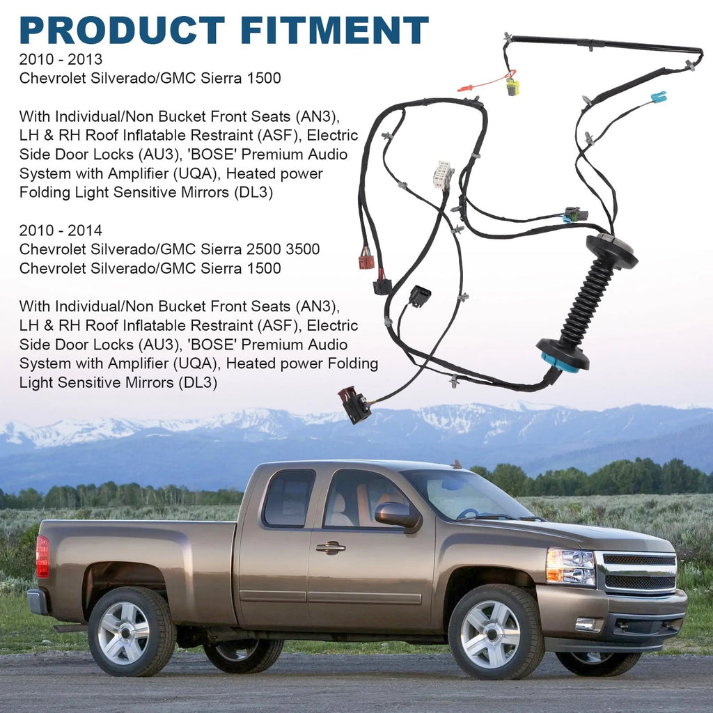 Power Fold Driver Door Wiring Harness for Chevrolet Silverado GMC