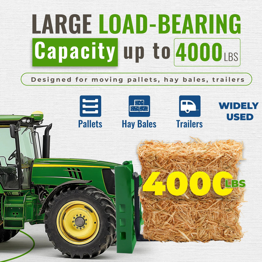Pallet Fork Frame for John Deere Skid Steer Loader (4000lbs, Quick Tach)