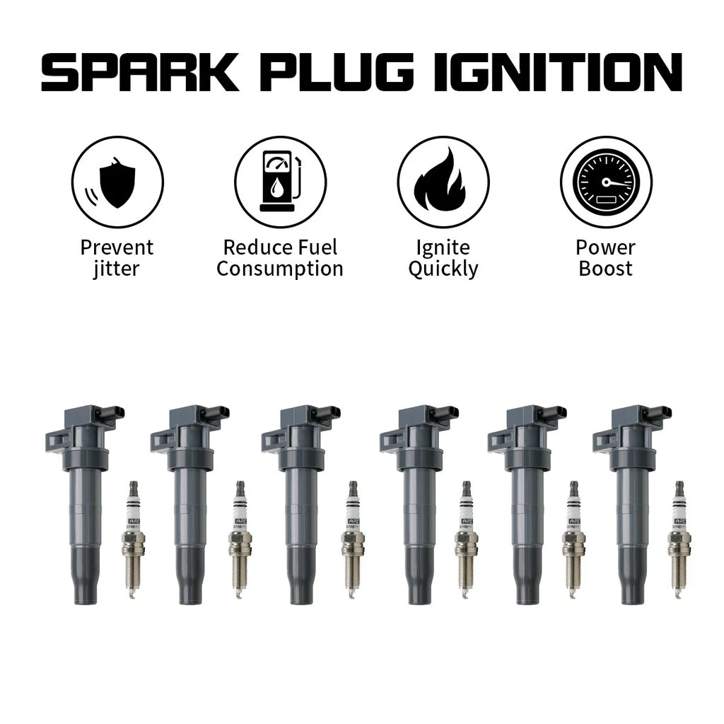 Set of 6 Ignition Coils & Spark Plugs for Hyundai Kia (2010–2020)