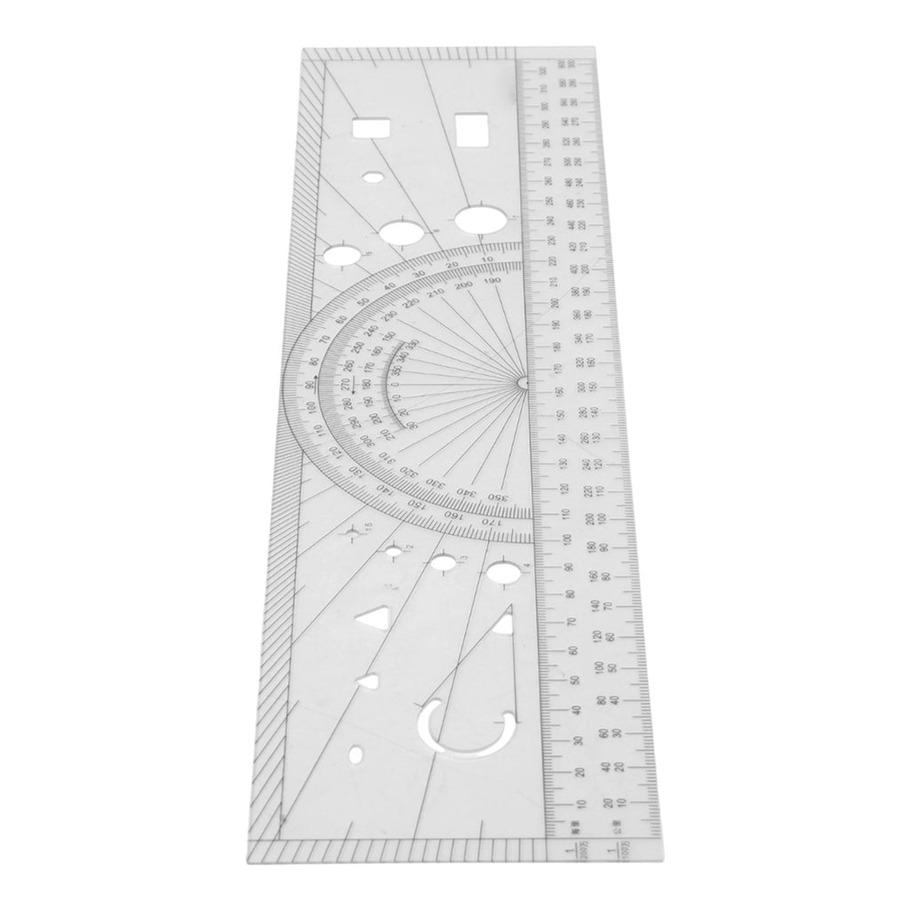 Pilot Navigation Ruler Tool with Clear Printed Scales for Universal Use
