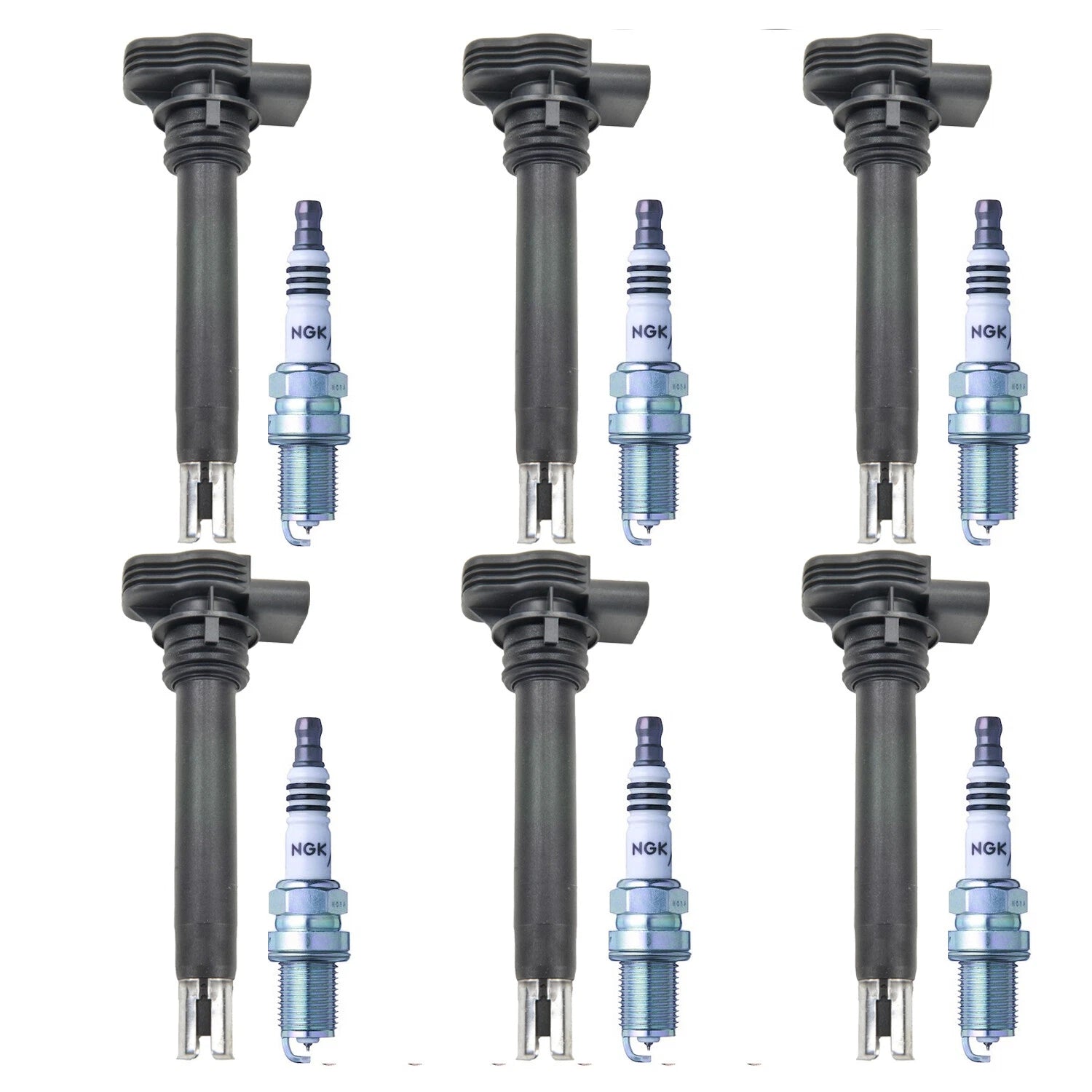 Set of 6 Ignition Coils & NGK Laser Iridium Spark Plugs for Audi A4 A6 Q5 (2009–2016)