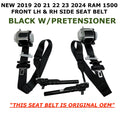 Set of 2 Seat Belts for RAM 1500 (2019–2024) - Front Left & Right, Black