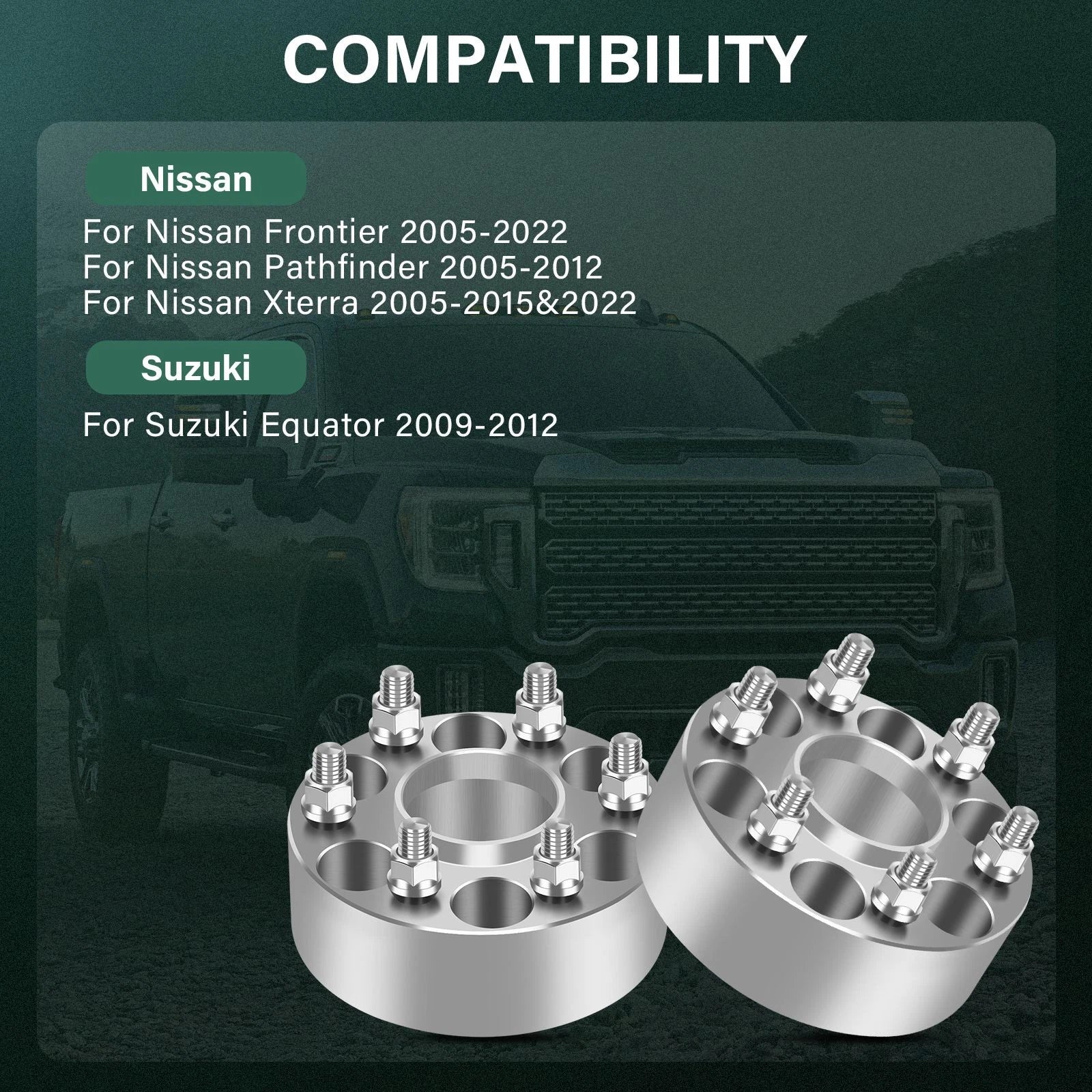 2X 2" Hub Centric Wheel Spacers 6x4.5 for Nissan Frontier Pathfinder (2005–2012)