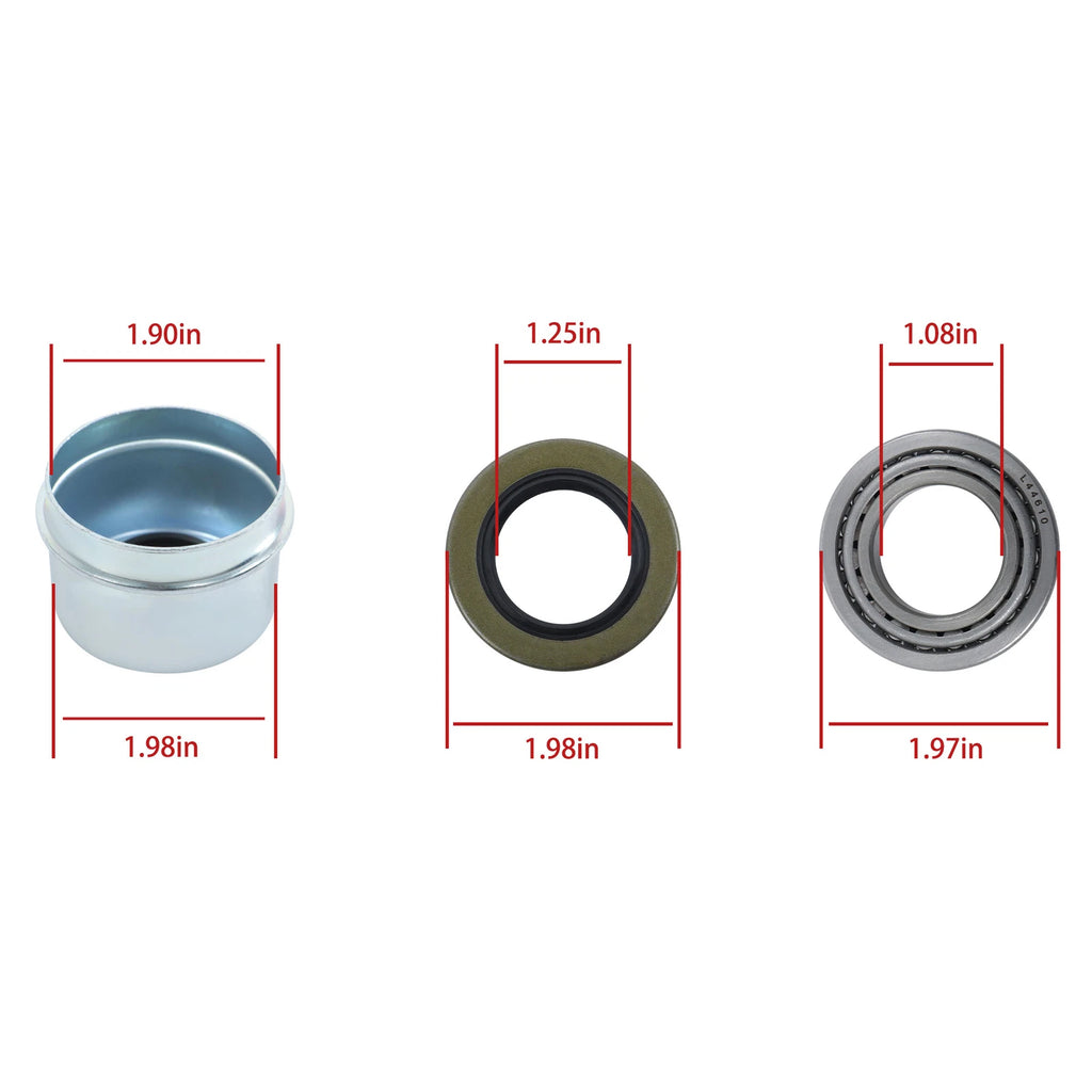 Trailer Bearing Kit for 2000 Lbs Trailer Axle (1-1/16")