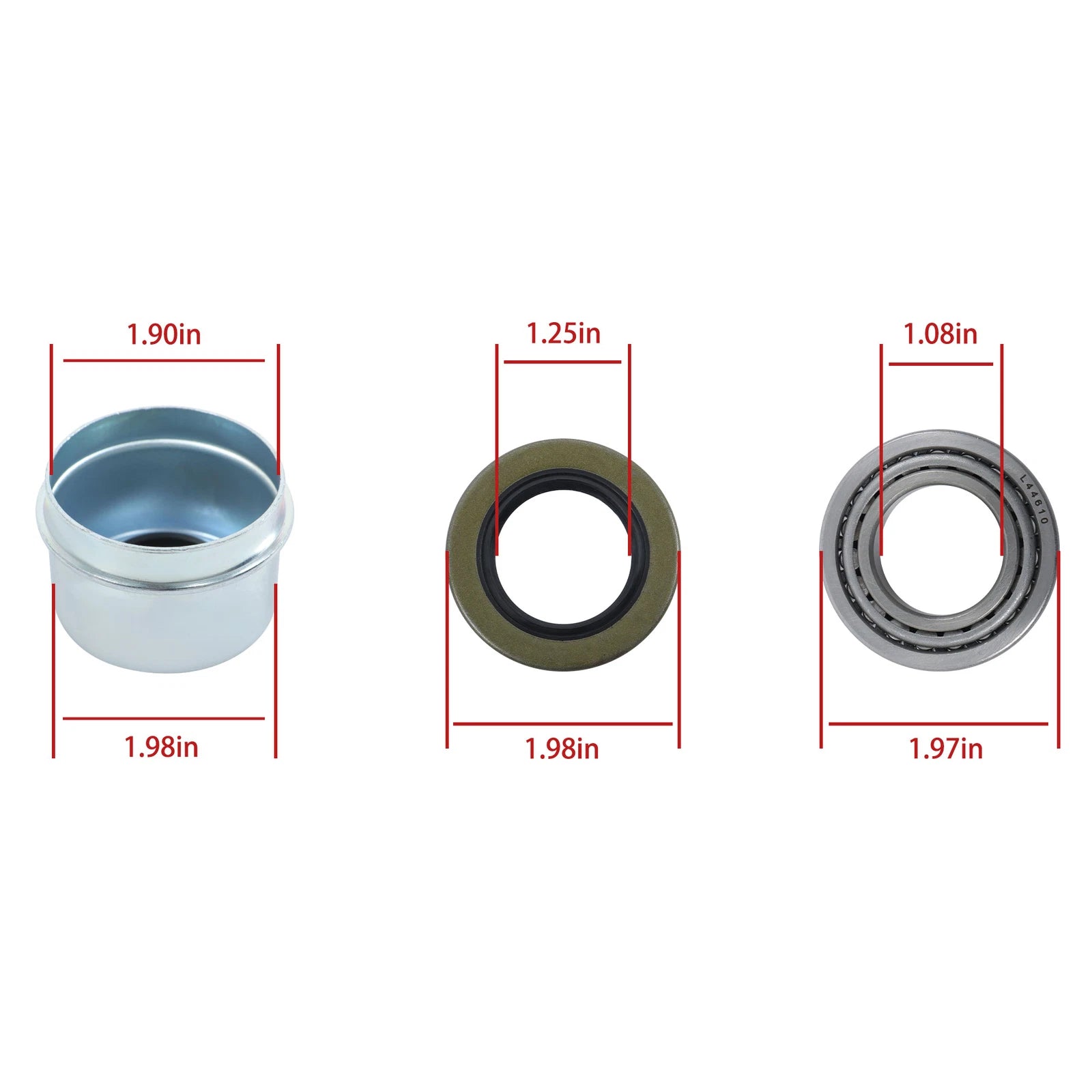 Trailer Bearing Kit for 2000 Lbs Trailer Axle (1-1/16")